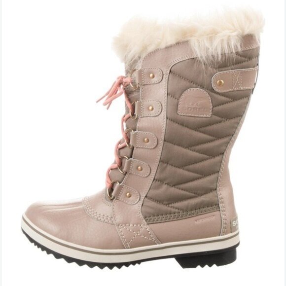 Sorel tofino blush Pink Winter Rain  snow Boots with Faux Fur Trim size 8 - Picture 1 of 7